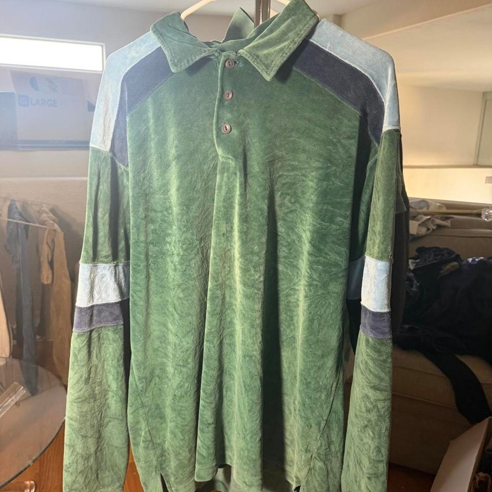 y2k Green Aeropostale long sleeve polo shirt